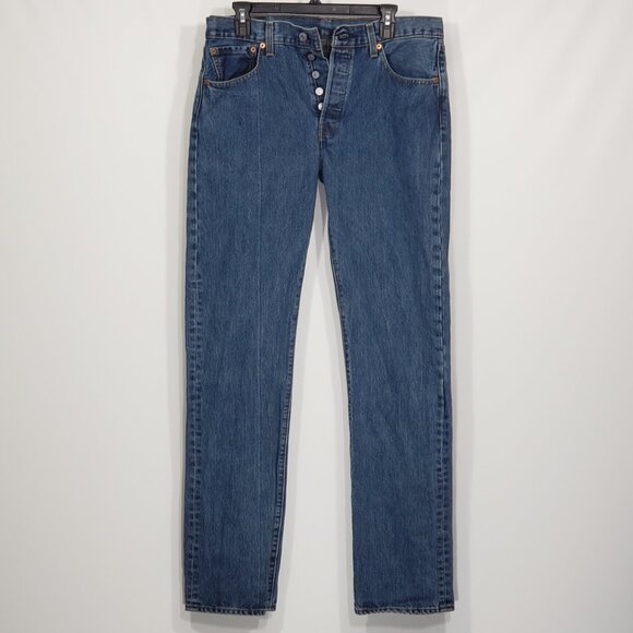 Levis 501  Button Fly Jeans  Straight Leg  Men's 32 X 34 - Picture 1 of 4